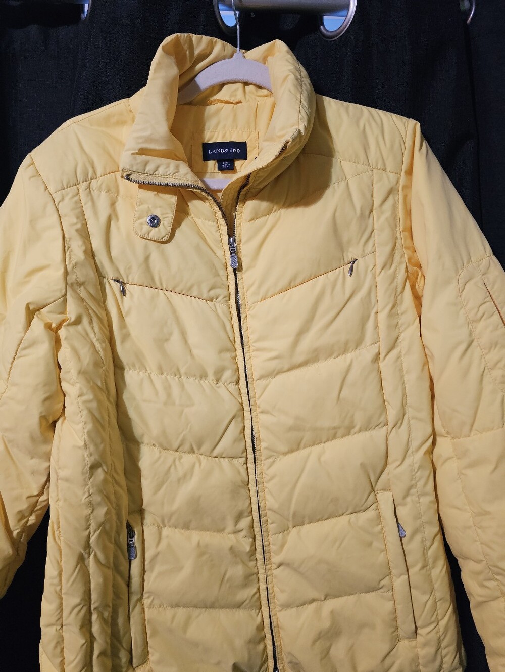 Lands' End Women's Bright Yellow Quilted Puffer Coat 10/12 - Picture 2 of 12